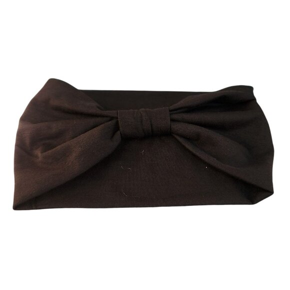 Black Knit Headwrap Hairband Soft Stretchy Headband Fabric Unisex Sweatband - Picture 7 of 8